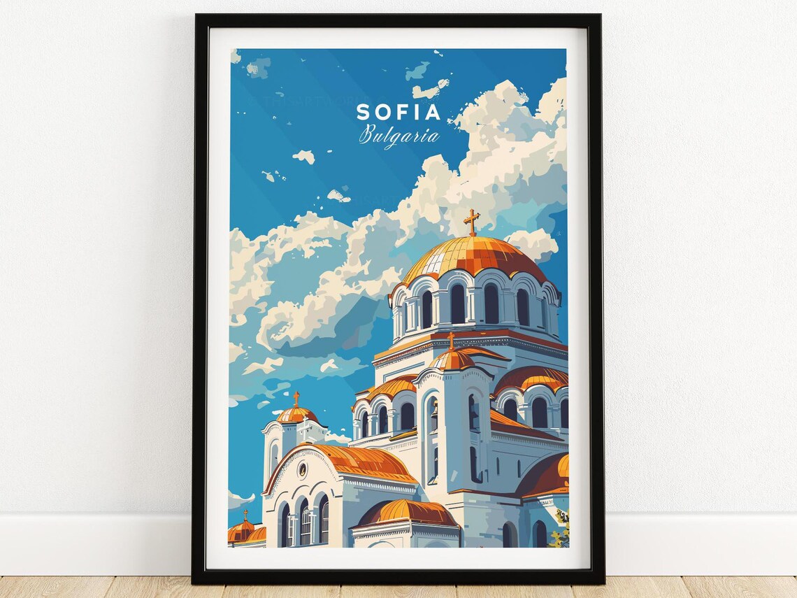 Sofia Bulgaria Travel Poster, Europe Wall Art Print