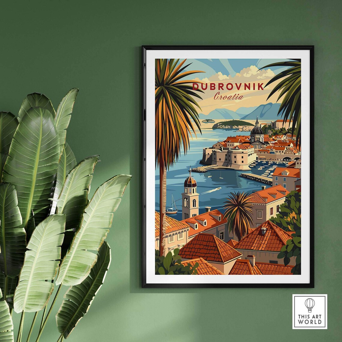 Dubrovnik Illustration Croatia Travel Poster - Image 2