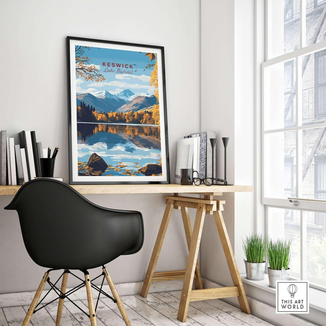Keswick, Lake District Housewarming Gift Art Print - Image 4