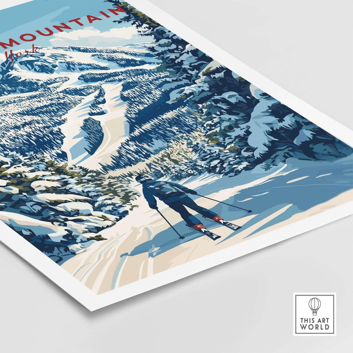 Whiteface Ski Resort Travel Poster, New York - Image 5