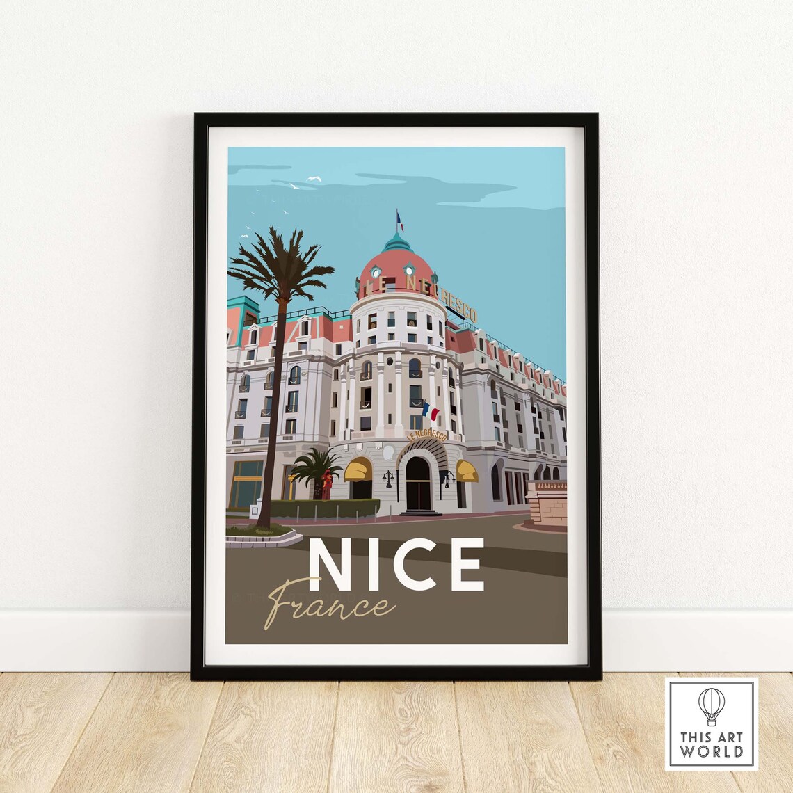 Nice France Vintage Travel Poster, Côte D'Azur