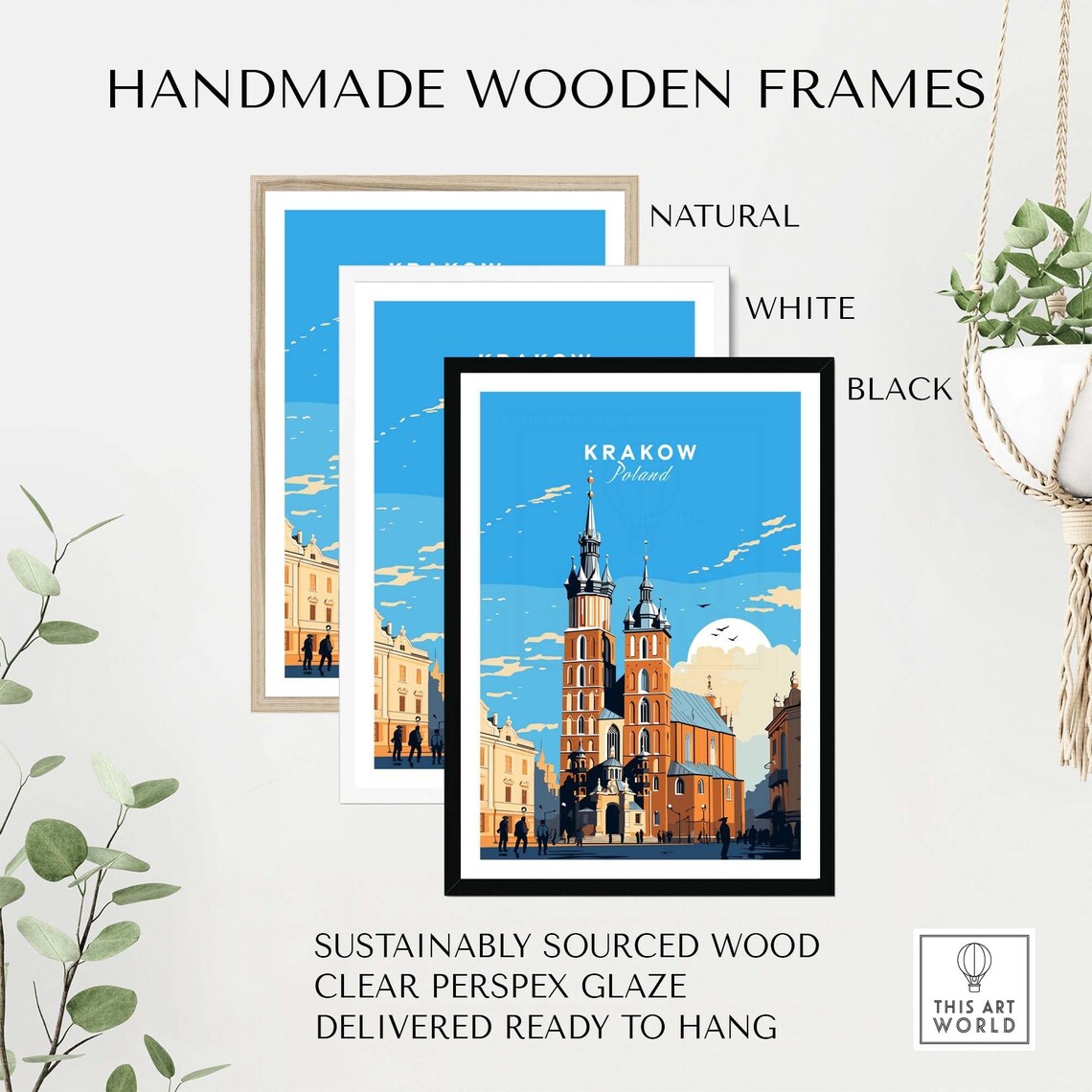 Krakow Poland Saint Marys Basilica Towers Old Town Square Poster - Image 4