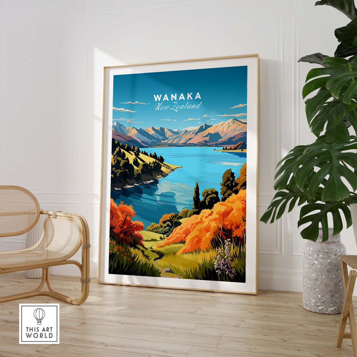 Wanaka Travel Poster, Home Decor Illustration - Image 3