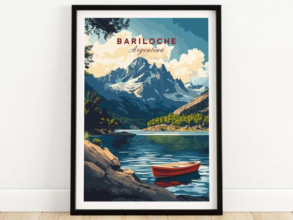 Bariloche Wall Art Print Argentina Travel Poster Argentina Home Decor Bariloche Artwork Poster Gift Bariloche Illustration Art Lover