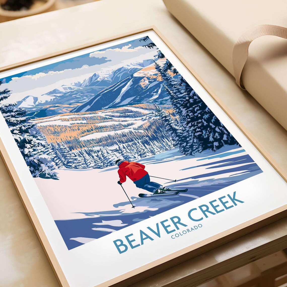 Beaver Creek Colorado Powder Turn Ski Action Winter Day Poster