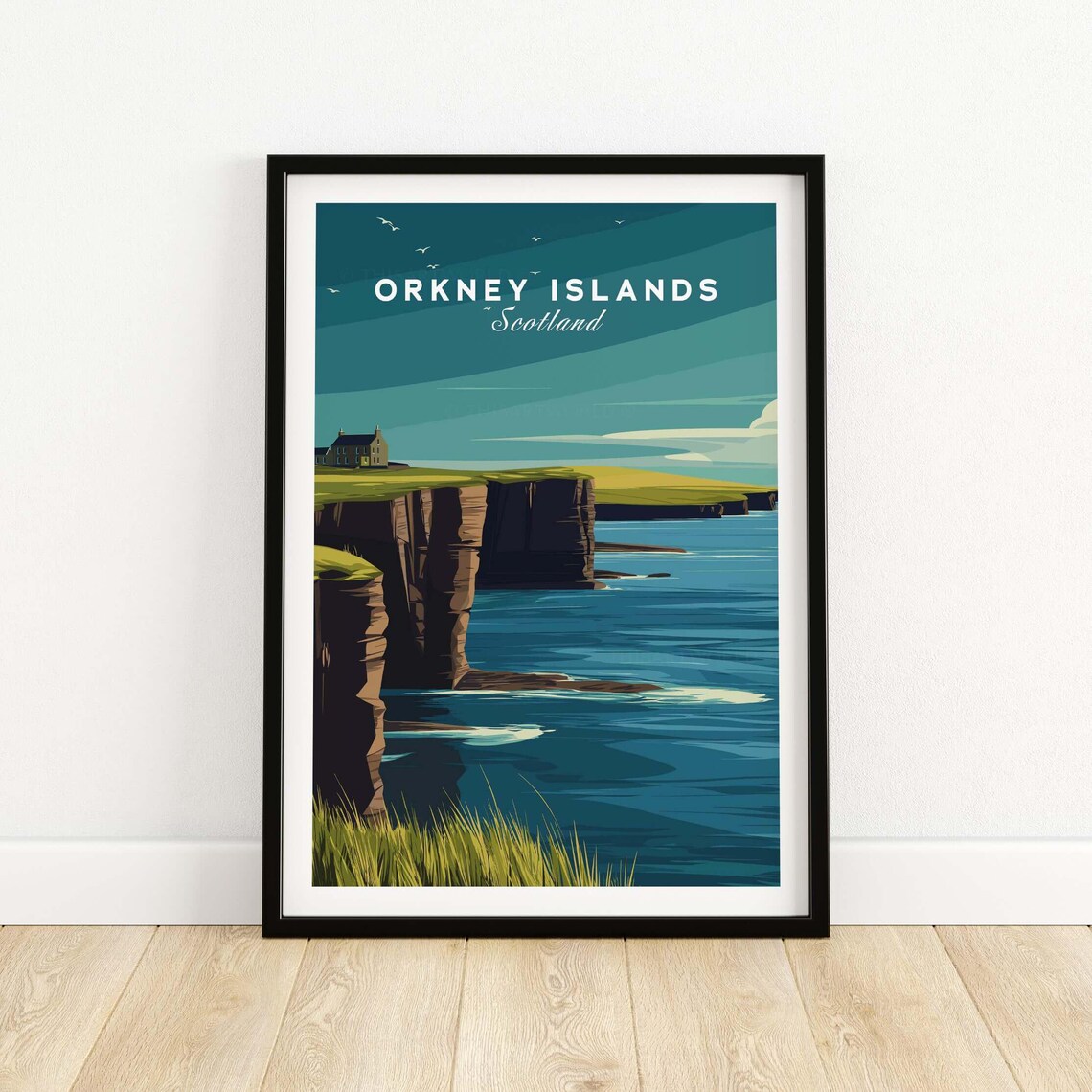 Orkney Islands Scotland Dusk Sea Cliffs Stack Coastal Sunset Poster