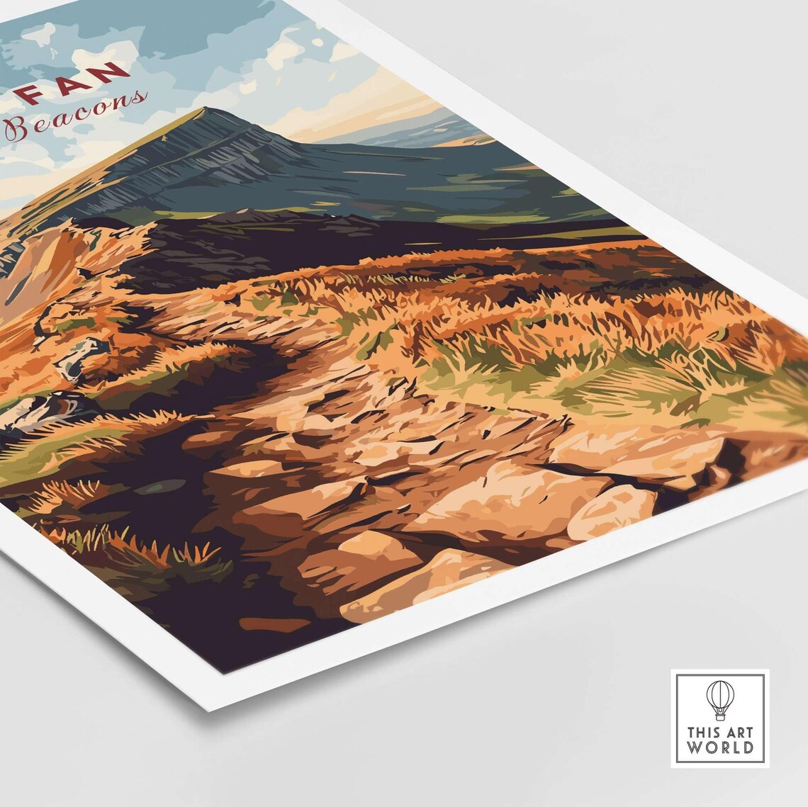 Pen Y Fan Brecon Beacons Mountain Trail Vintage Travel Poster - Image 4