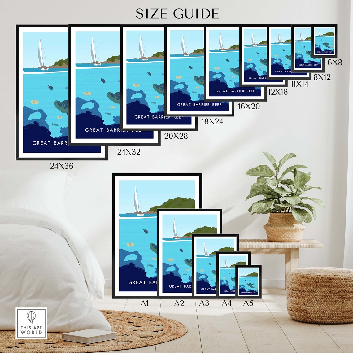 Great Barrier Reef Australia Travel Poster Print - Image 2
