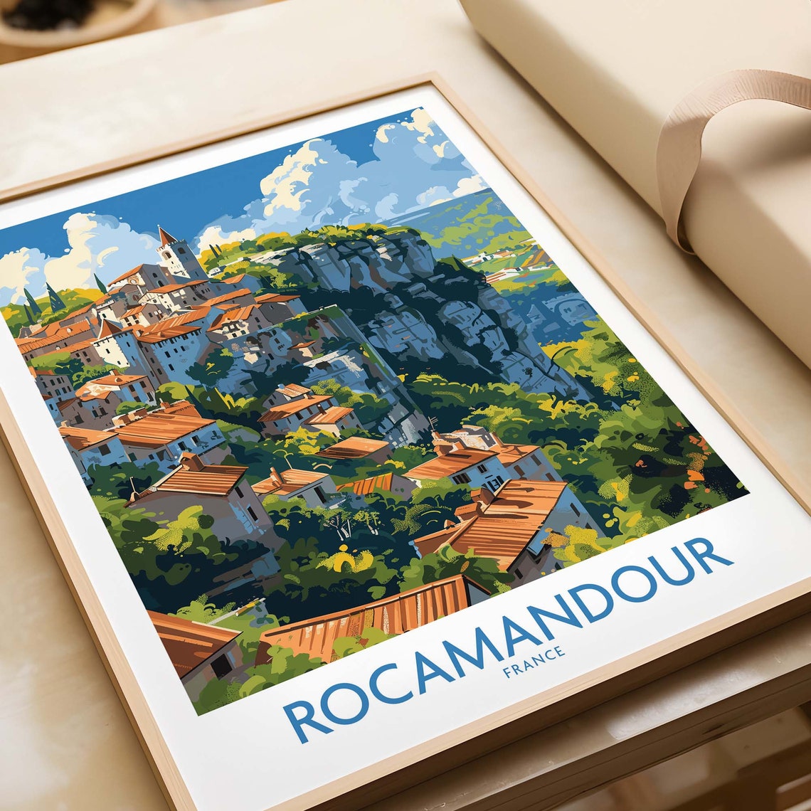 Rocamadour Wall Art Travel Poster France Rocamadour Artwork Poster Gift France Home Decor Rocamadour Illustration Art Lover France Print