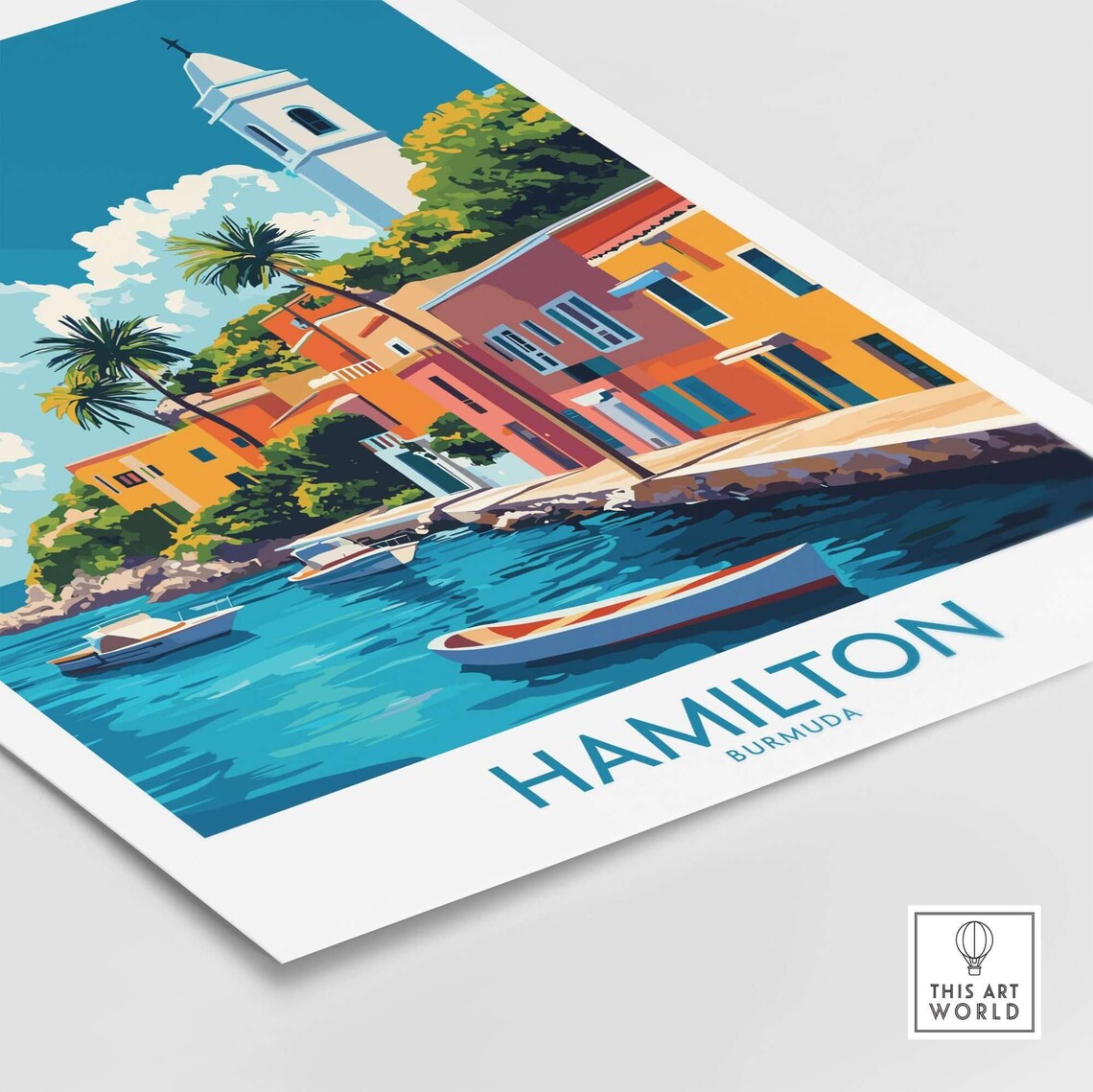Hamilton Bermuda Travel Poster, Travel Art Print - Image 4