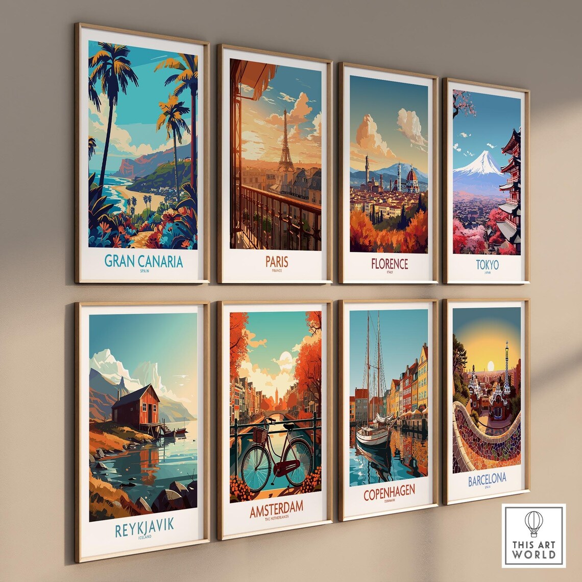 Gran Canaria Spain Palm Trees Beach Bay Tropical Coast Travel Poster - Image 3