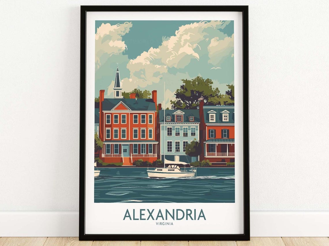 Alexandria Virginia Historic Waterfront Sailboat Day View Poster