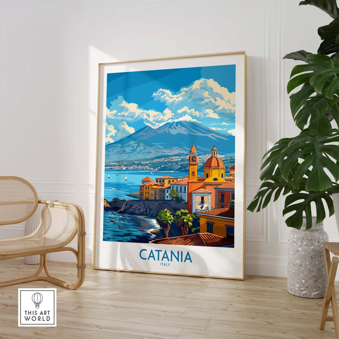 Catania Print Italy Sicilytravel Poster Catania Artwork Poster Gift Italy Home Decor Catania Illustration Art Lover Italy Print Catania - Image 2