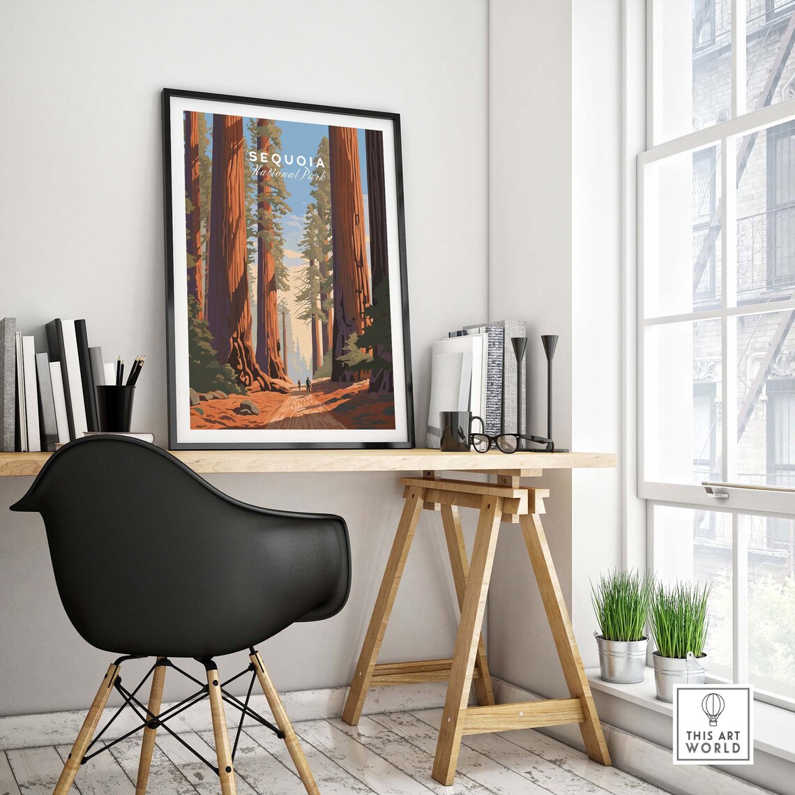 Sequoia National Park Giant Redwood Trees Forest Trail Poster - Image 4