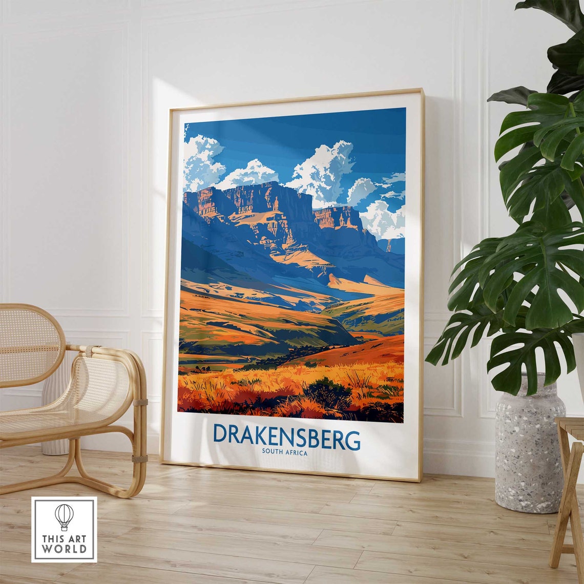 Drakensberg South Africa Amphitheatre Escarpment Golden Hills Poster - Image 2