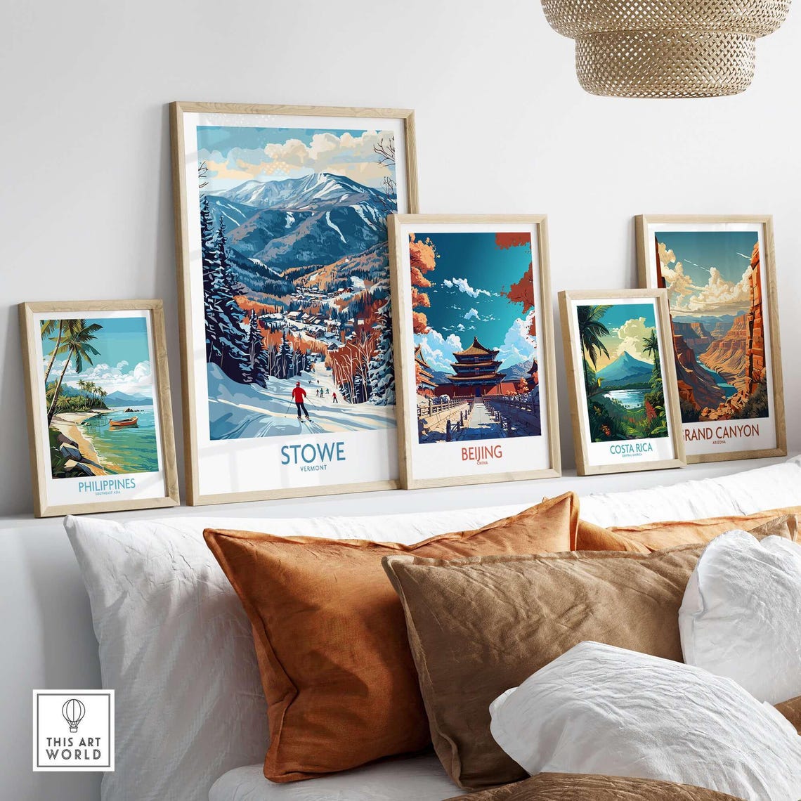 Stowe Ski Lodge Art Print, Vermont Winter Sports - Image 3