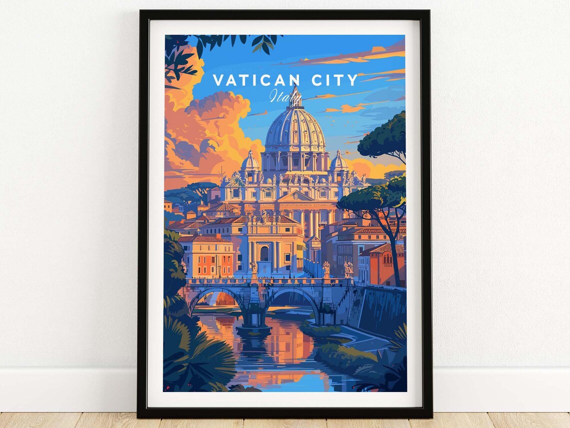 Vatican City Italy Travel Poster, Art Print