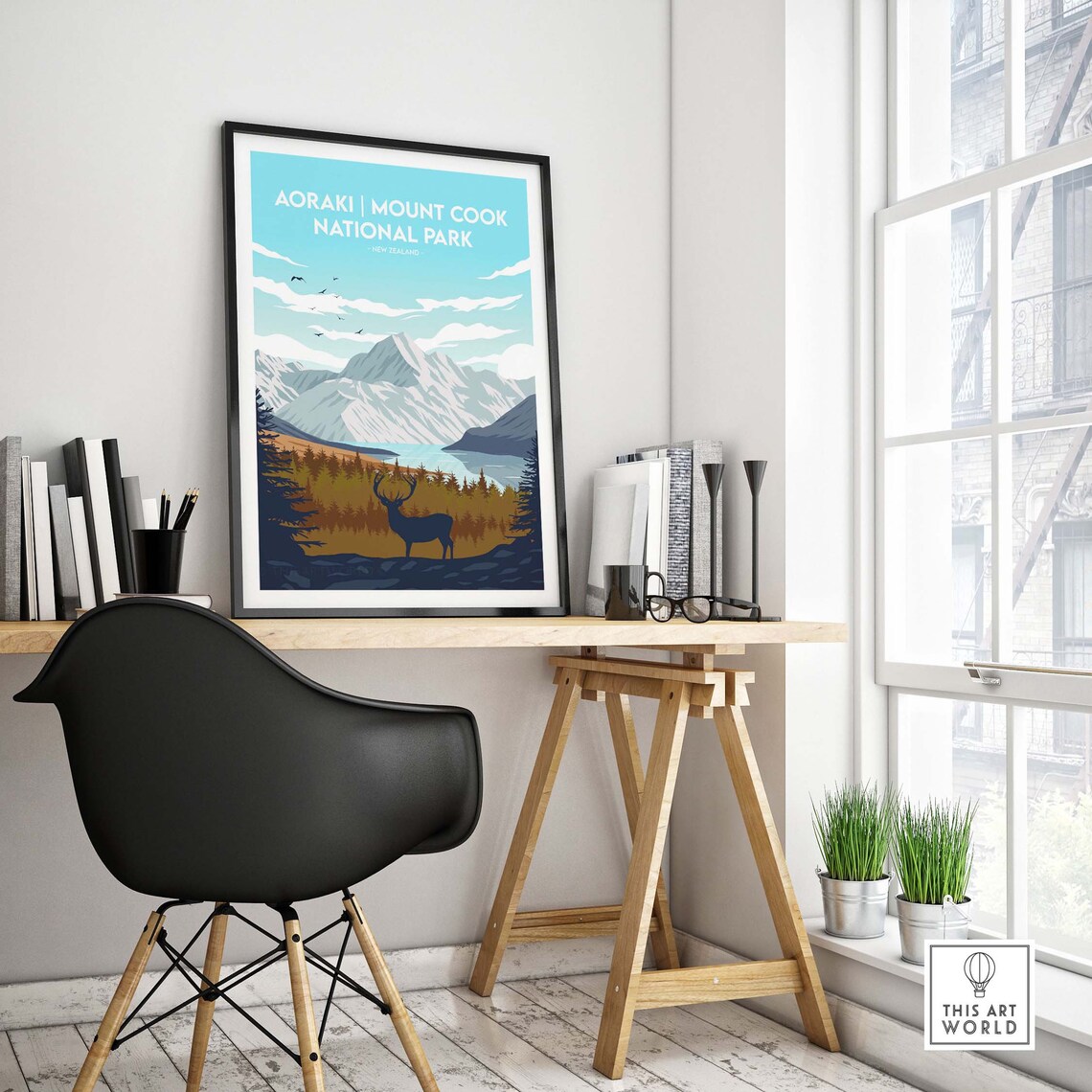 Aoraki Mount Cook National Park Travel Poster, New Zealand - Image 4
