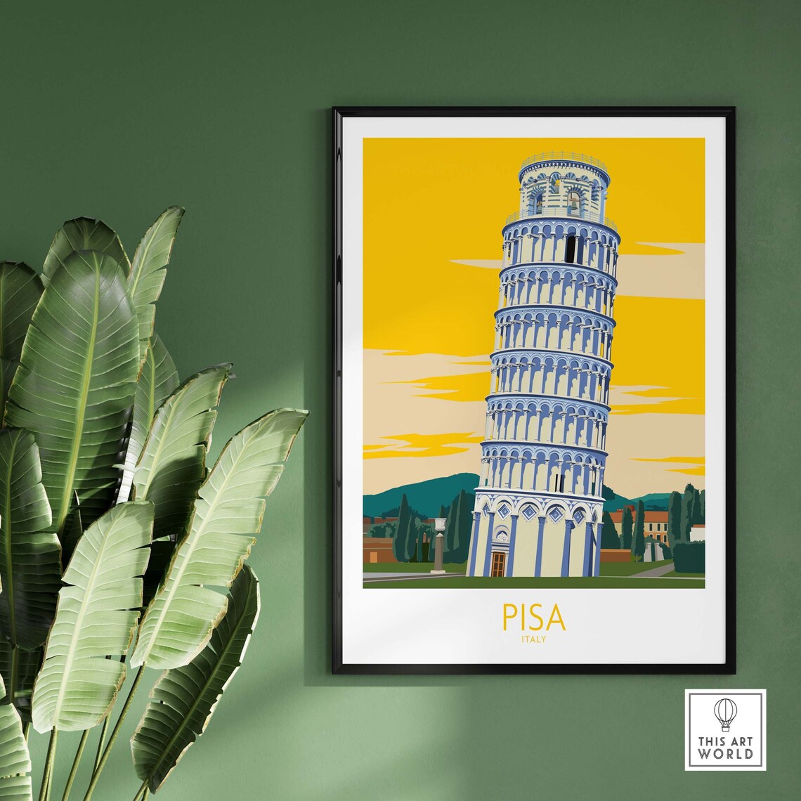Pisa Italy Travel Poster, Pisa Tower Art Print - Image 2