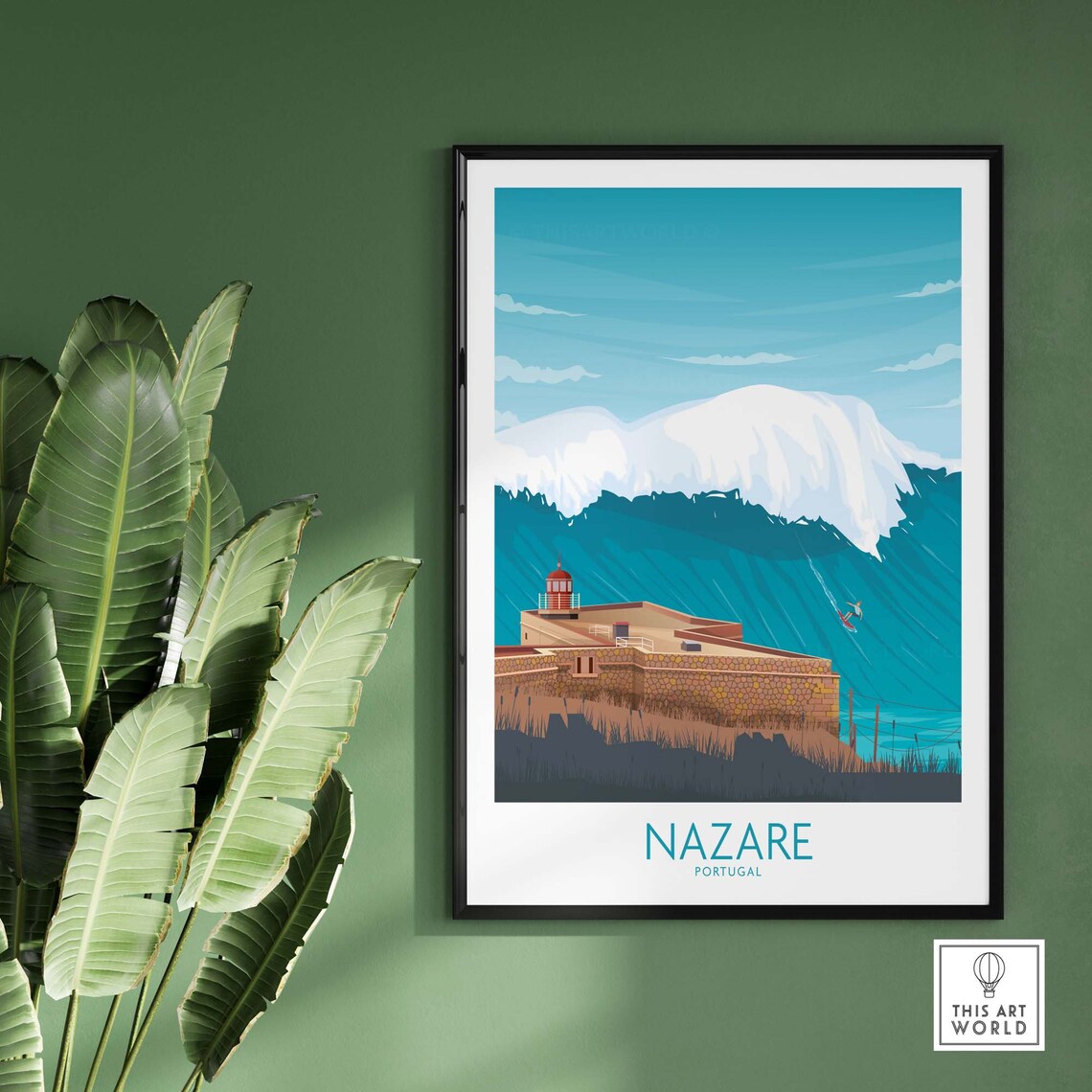 Nazare Portugal Travel Poster, Wall Art Print - Image 2