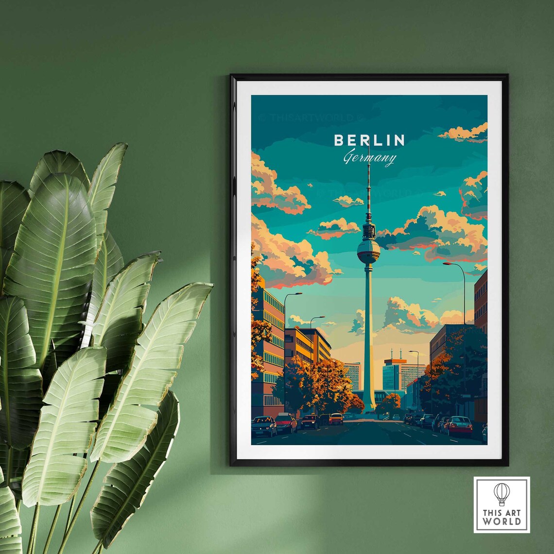 Berlin Germany Fernsehturm TV Tower City Street Scenic Poster - Image 2