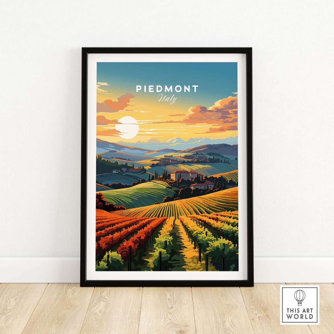 Piedmont Travel Poster, Italy Wall Art