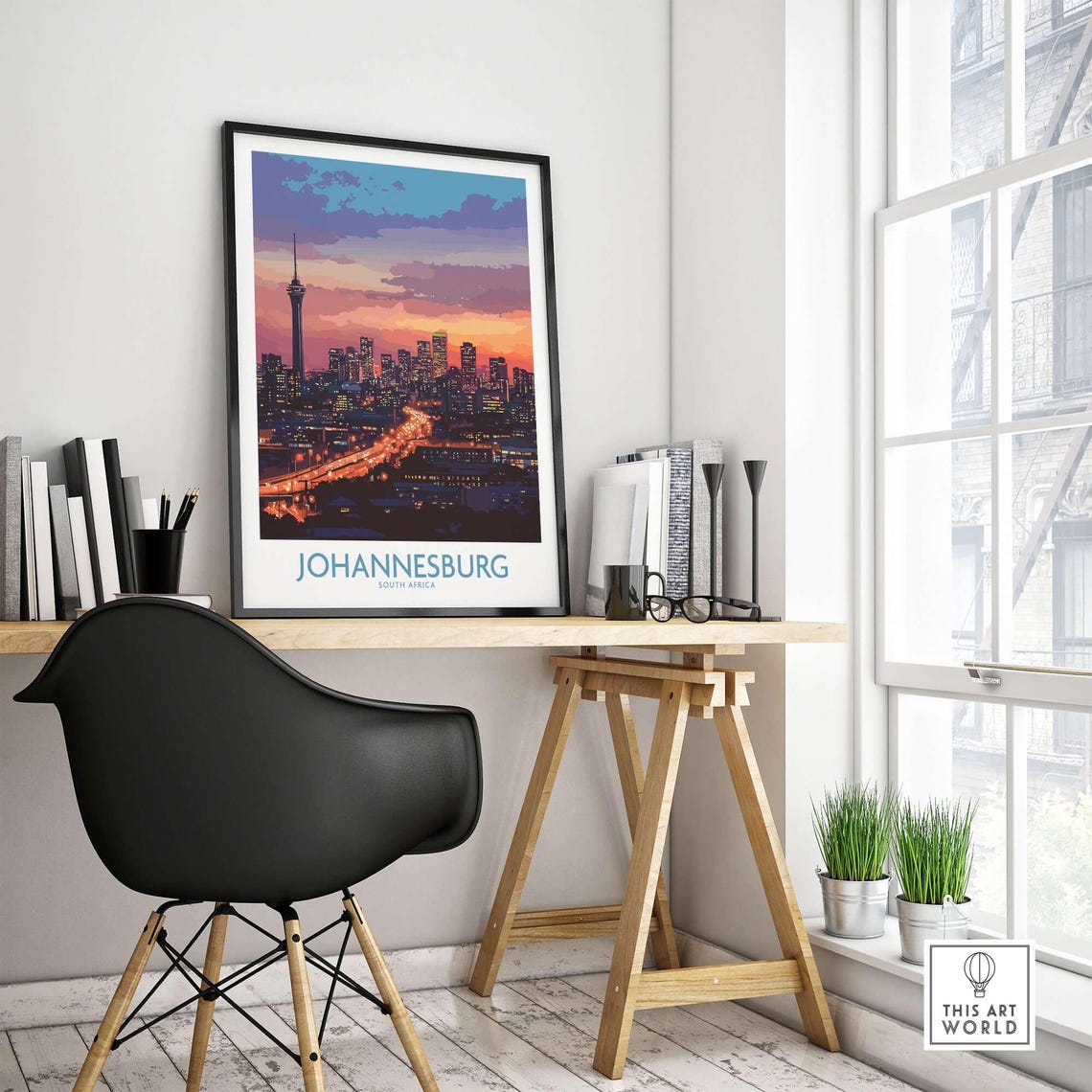 Johannesburg Jhb Skyline, South Africa Travel Poster - Image 4