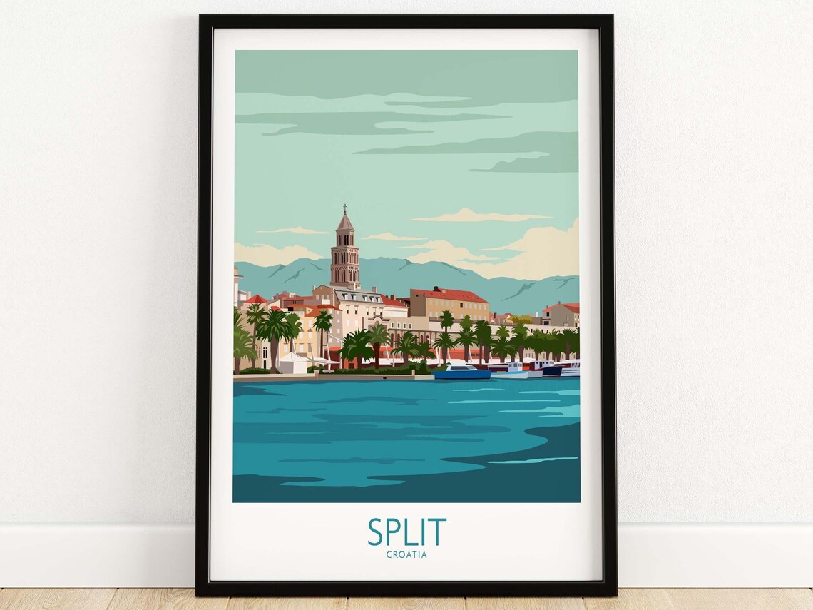Croatia Split Travel Poster, Croatian Home Decor