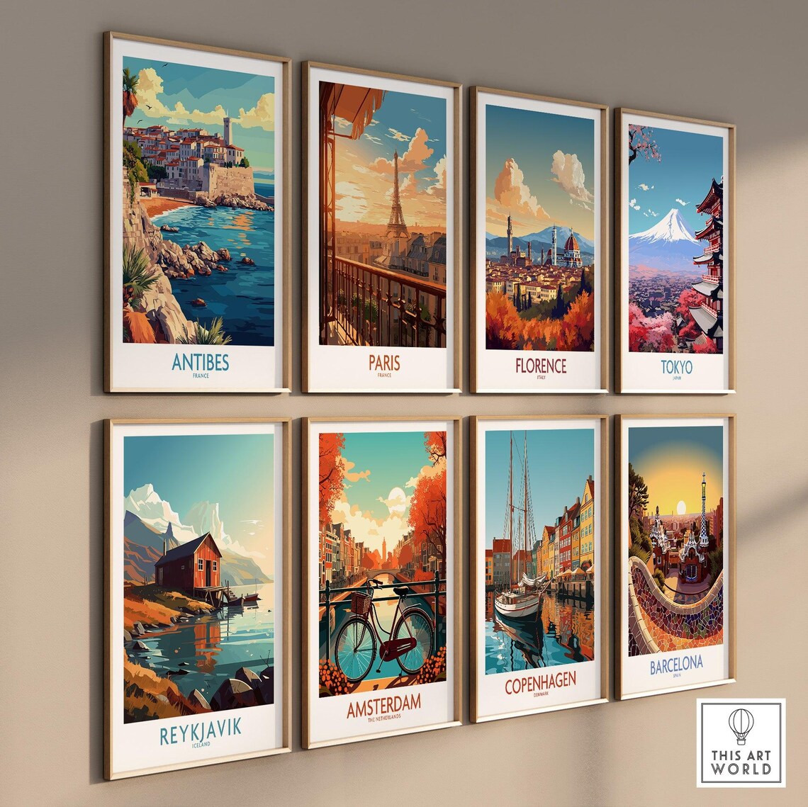 Antibes Travel Poster, Coastal Place Art Print - Image 3