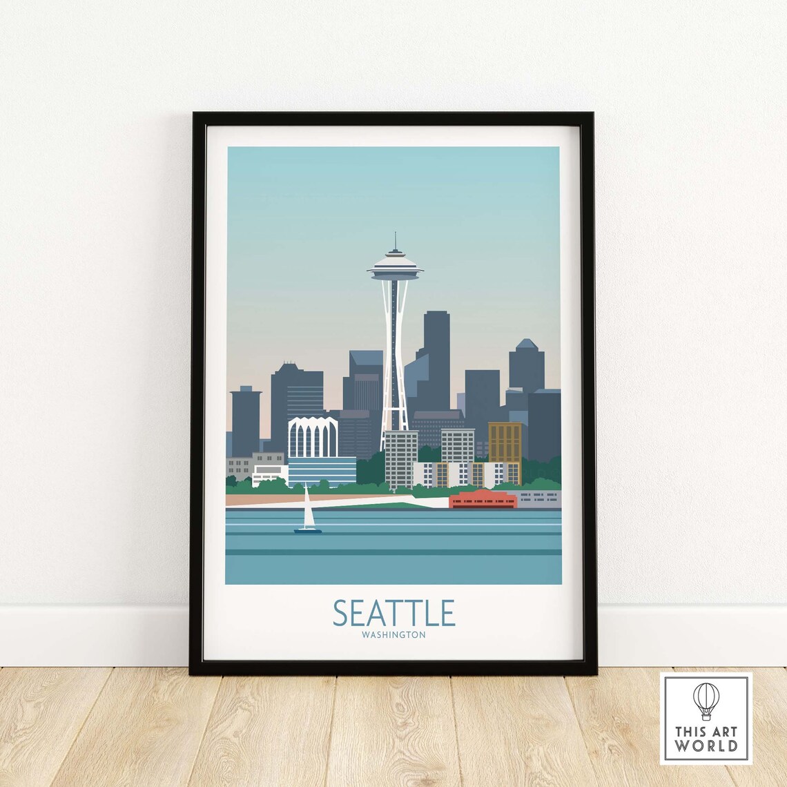 Seattle Travel Poster, Washington Wall Art Print