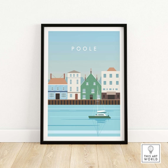 Poole Print Poster, Dorset Quay Harbour Art