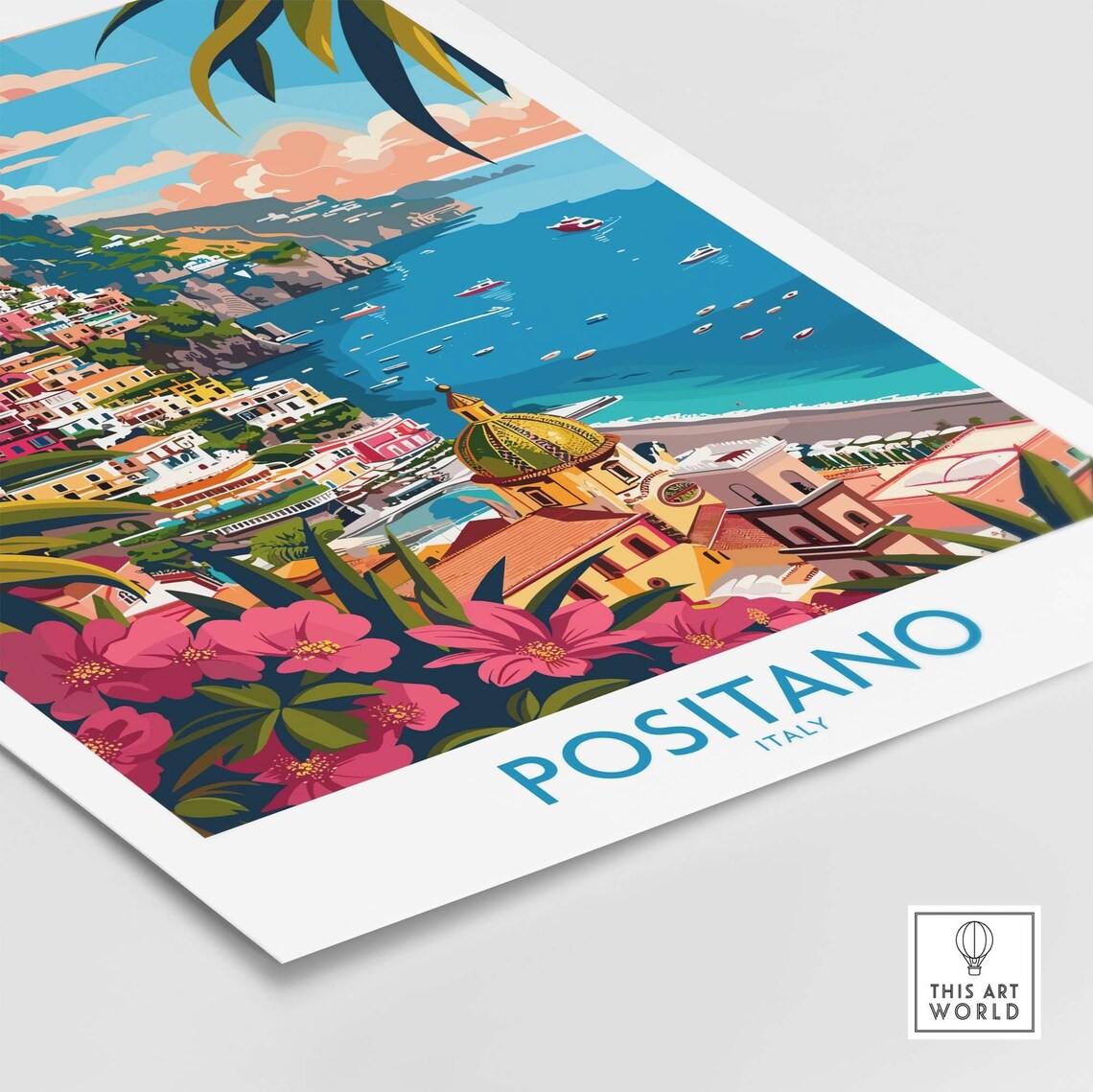 Positano Travel Poster, Italy Coastal Decor - Image 4