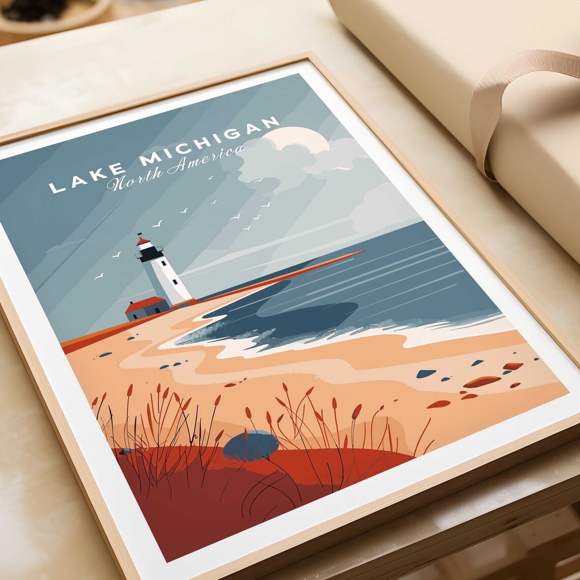 Lake Michigan Print Travel Print Wall Art Lake Michigan Poster Gift Home Decor Art Lover Lake Michigan Gift Artwork Lake Michigan - Image 4