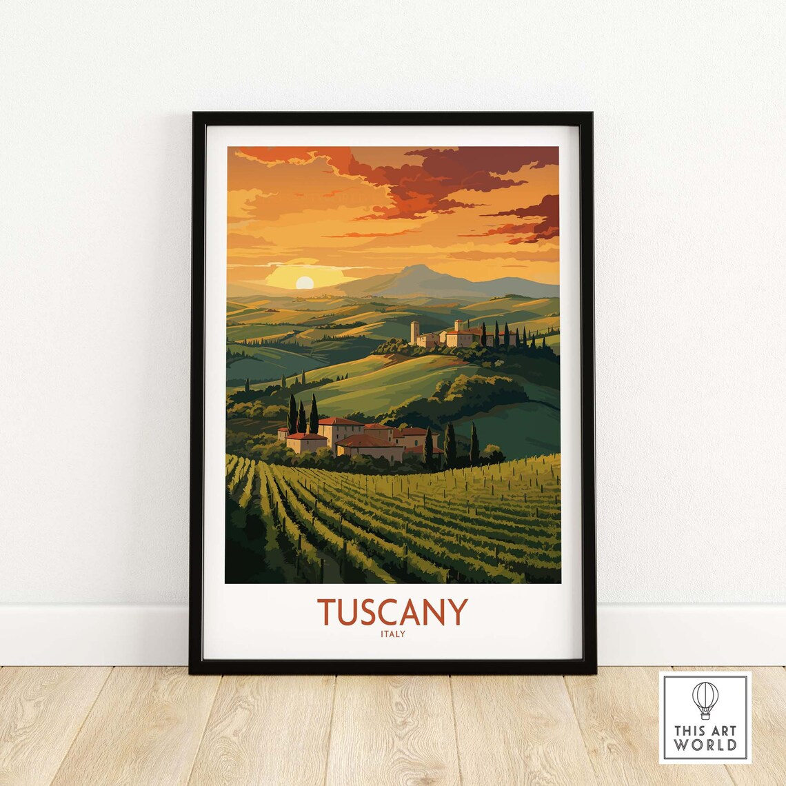 Tuscany Italy Travel Poster, Tuscan Wall Art Print - Image 4