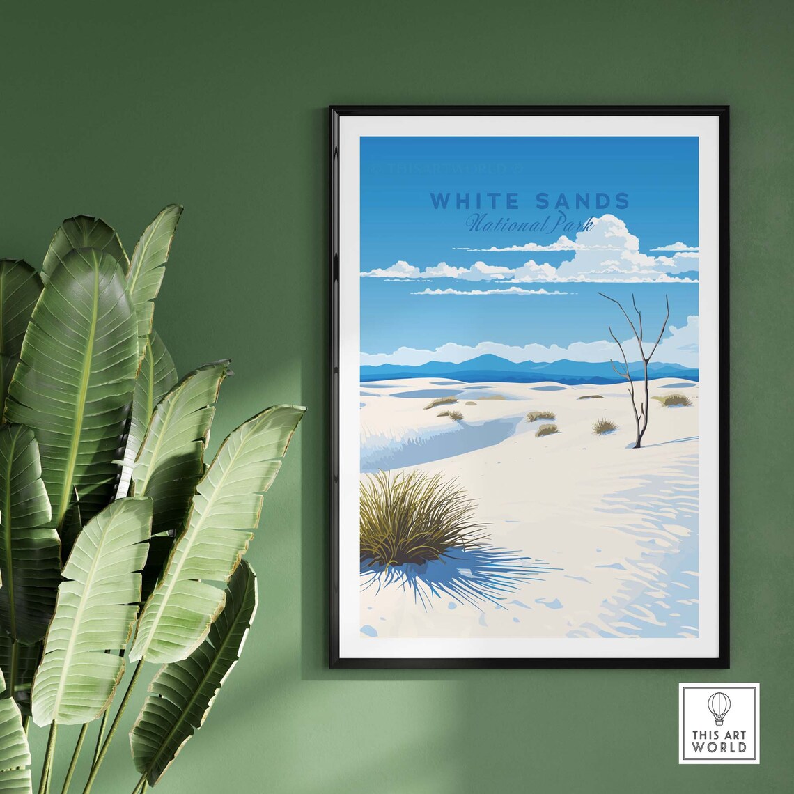White Sands National Park New Mexico White Dunes Vintage Travel Poster - Image 2