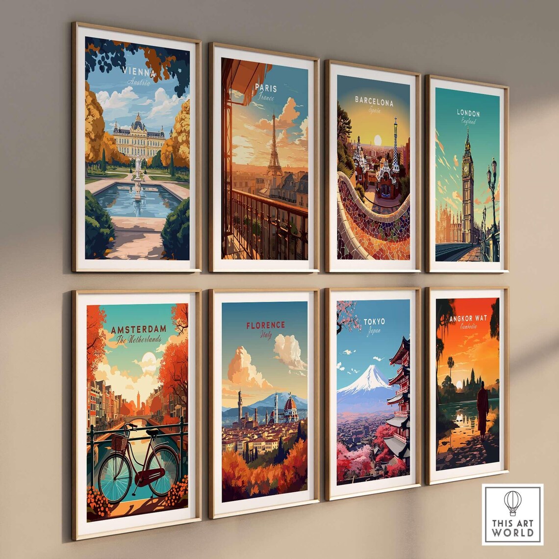 Vienna Austria Palace Gardens Autumn Colors Retro Travel Poster - Image 3