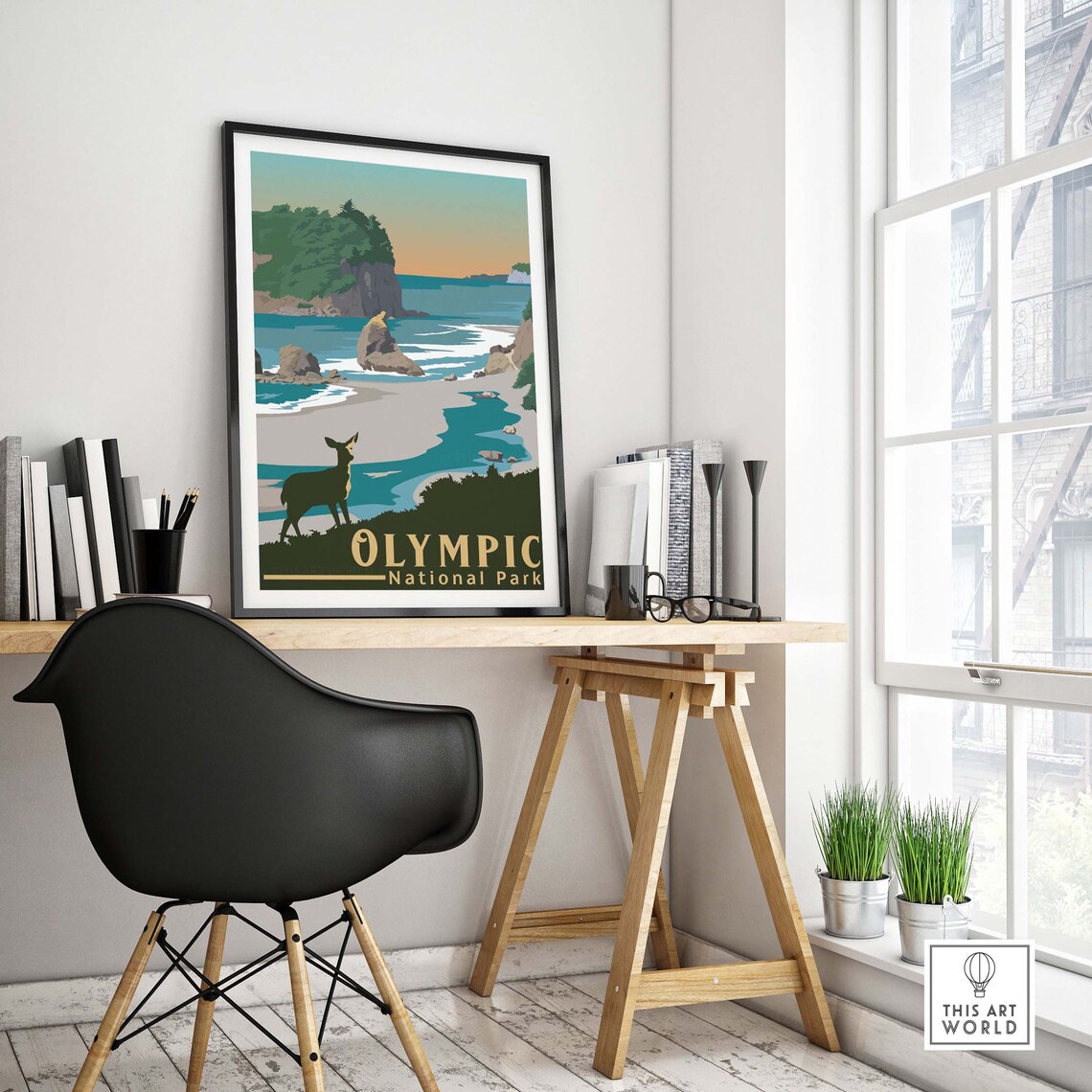 Olympic National Park Travel Poster, Washington Art Print - Image 4