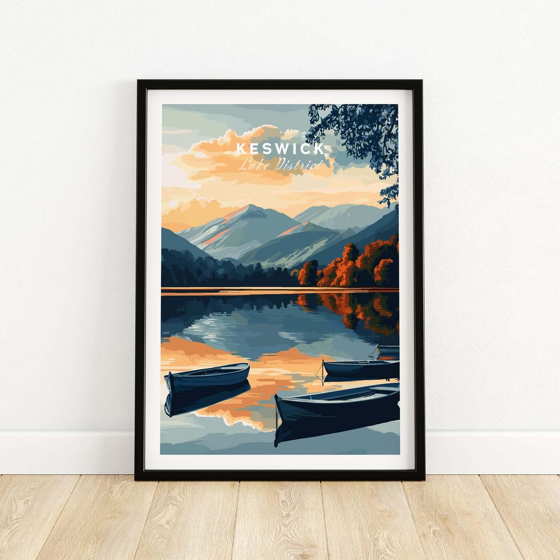 Keswick Wall Art Poster, Lake District Decor