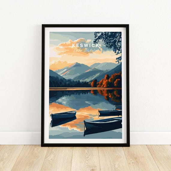 Keswick Wall Art Poster, Lake District Decor