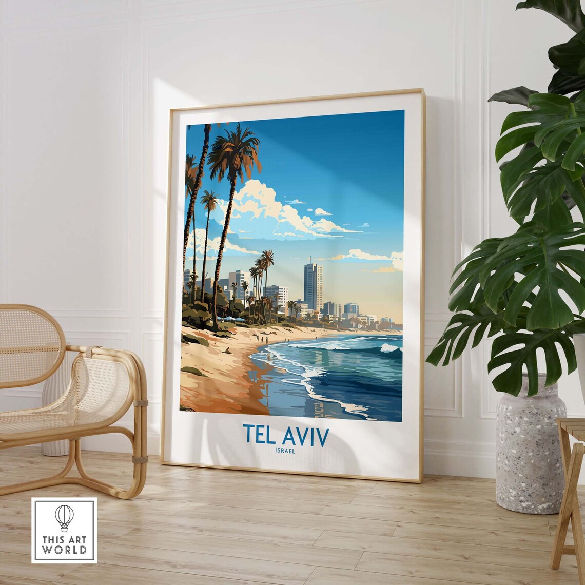 Tel Aviv Travel Poster, Personalized Illustration - Image 2