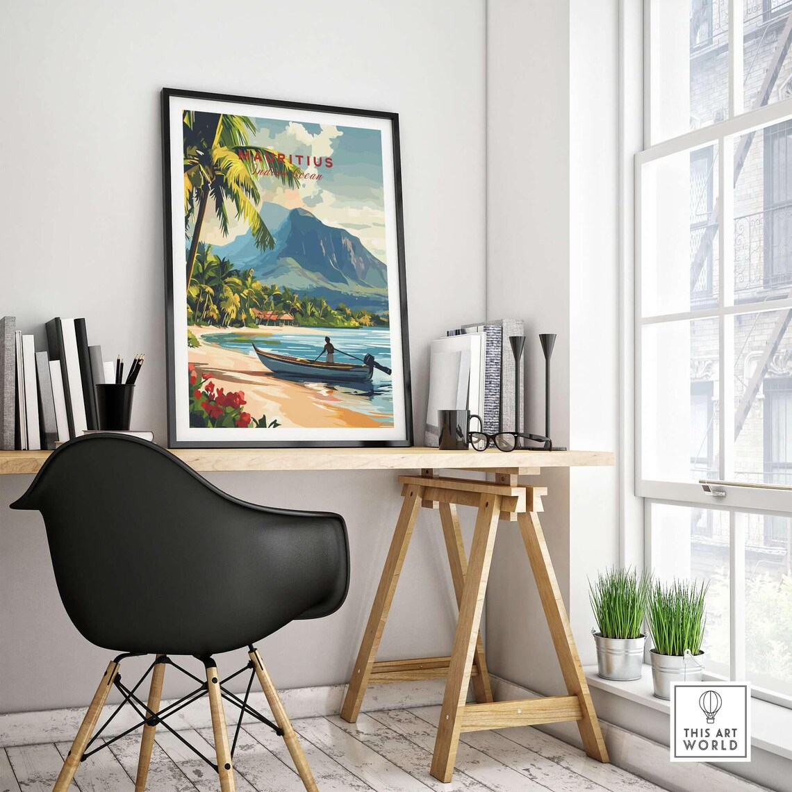 Mauritius Island Tranquility Beach Scene, Coastal Decor - Image 4
