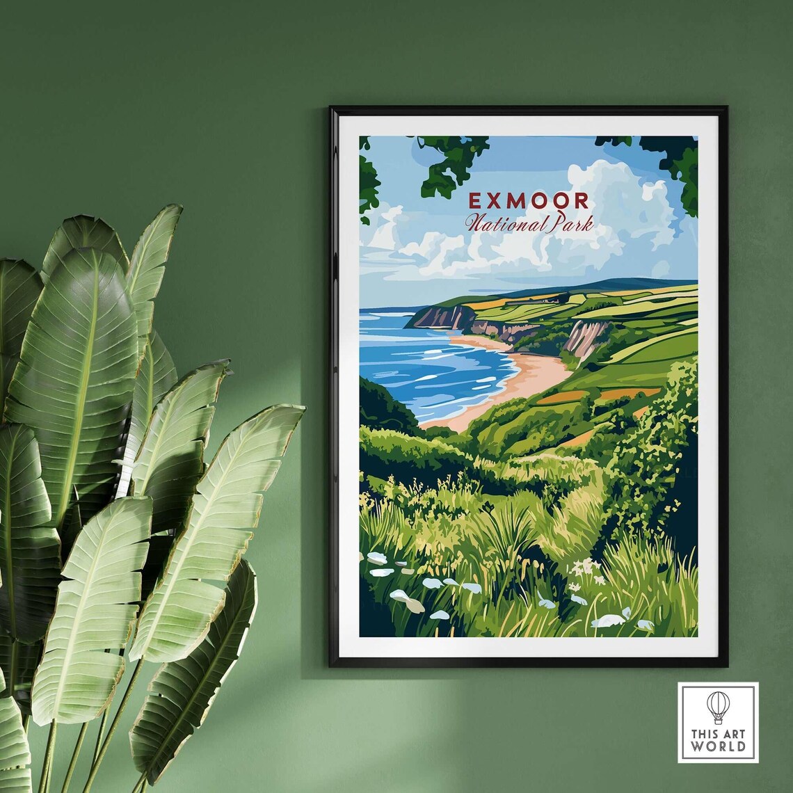 Exmoor Travel Poster, Devon National Park Illustration - Image 2
