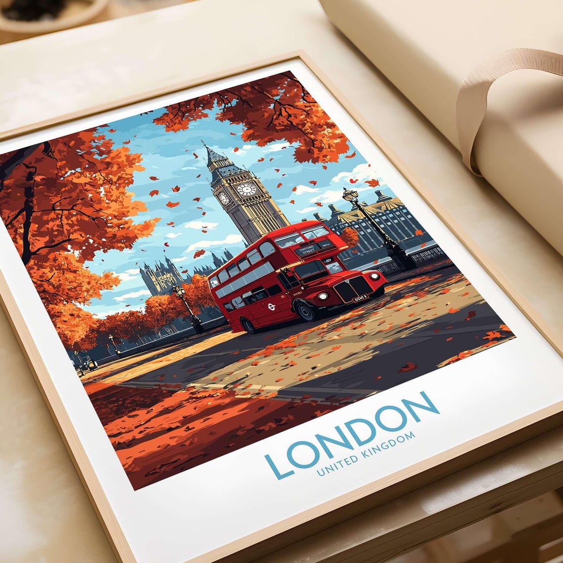 London Travel Poster London Travel Print Wall Art London Wall Hanging Home Decor London Gift Art Lovers Big Ben Wall Art Print