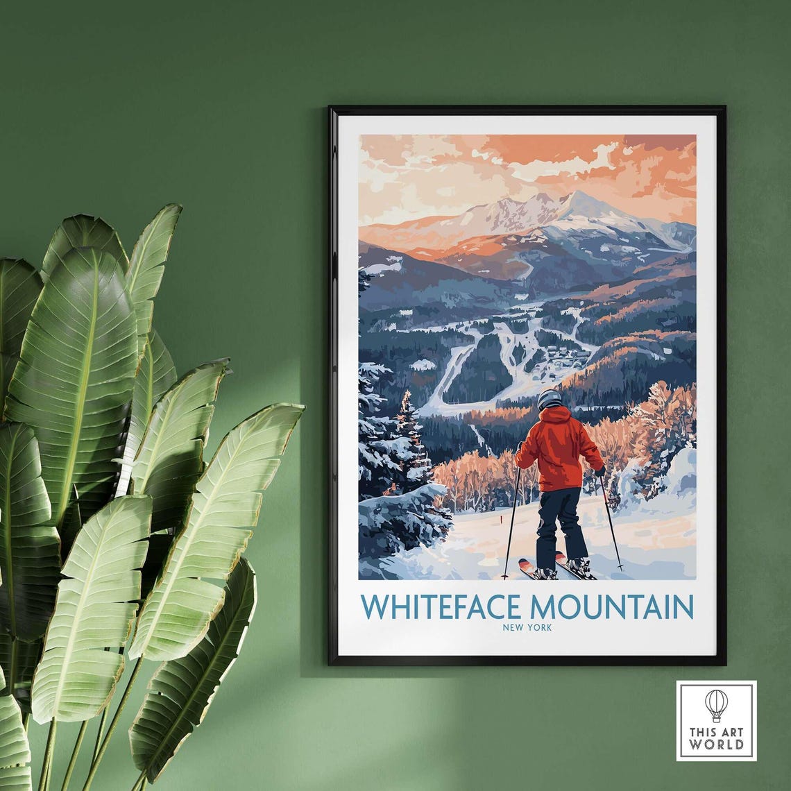 Whiteface Ski Resort, New York Winter Sports Art Print - Image 2