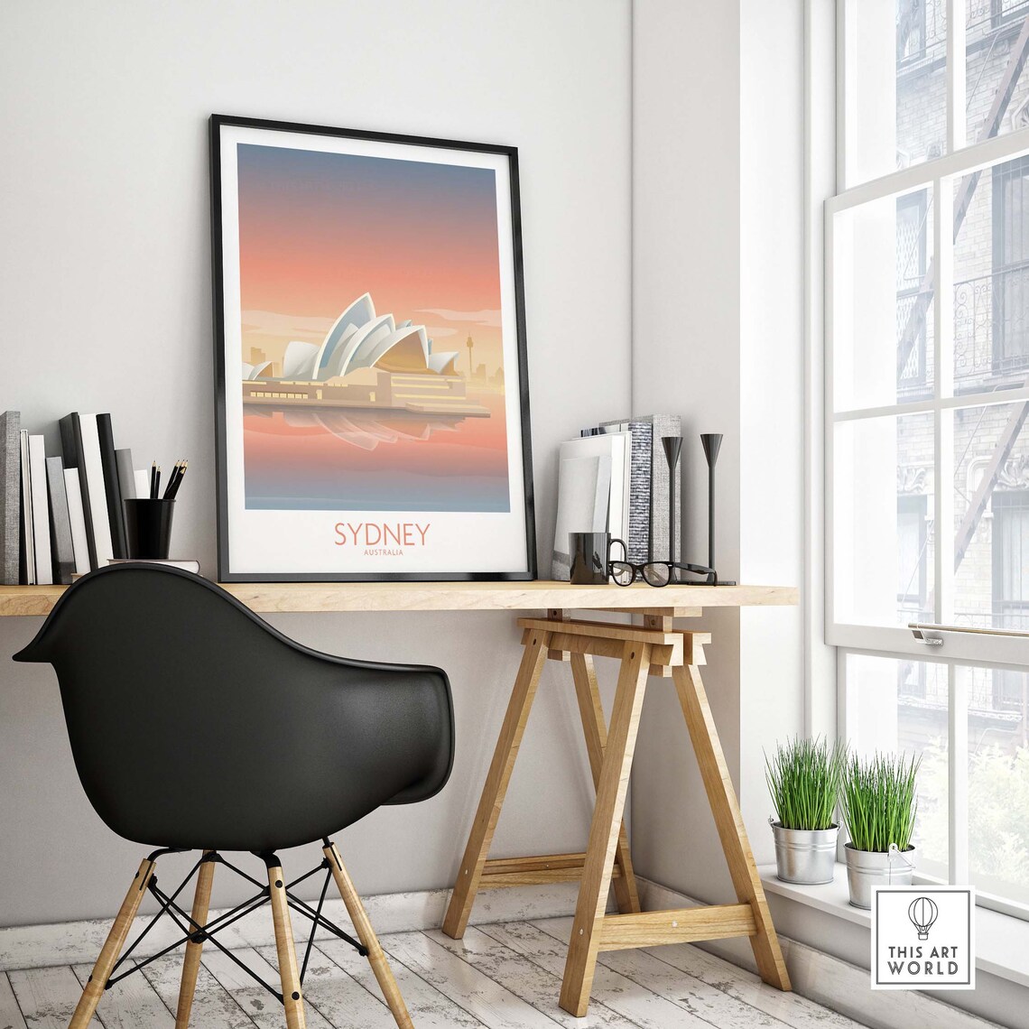 Sydney Australia Travel Poster, Harbour Opera House - Image 4