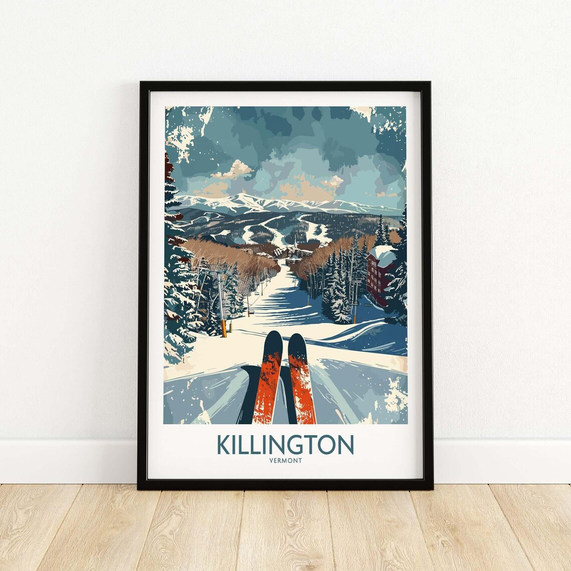 Killington Ski Lodge Art Print, Vermont Winter Sports - Image 5