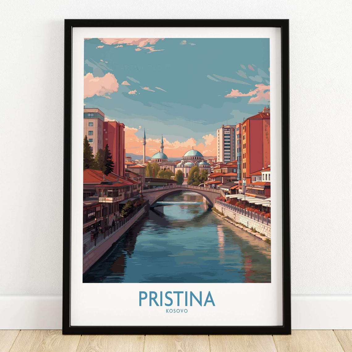 Pristina Kosovo River View Art Print Cityscape Poster Canvas
