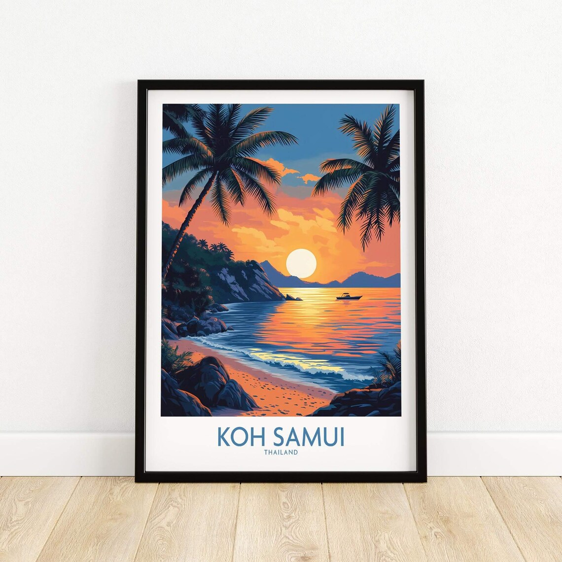 Koh Samui Thailand Travel Poster, Island Illustration - Image 5