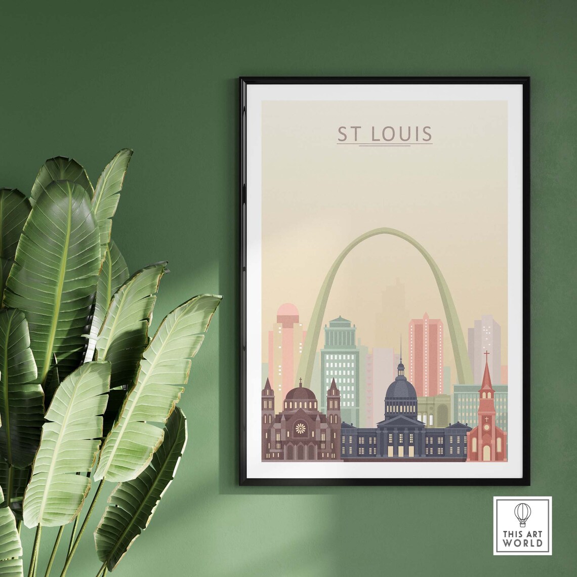 St Louis Skyline Travel Poster, Missouri Cityscape - Image 2