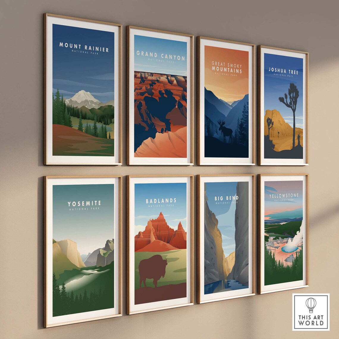 Mount Rainier National Park Art Print, Travel Poster - Image 3